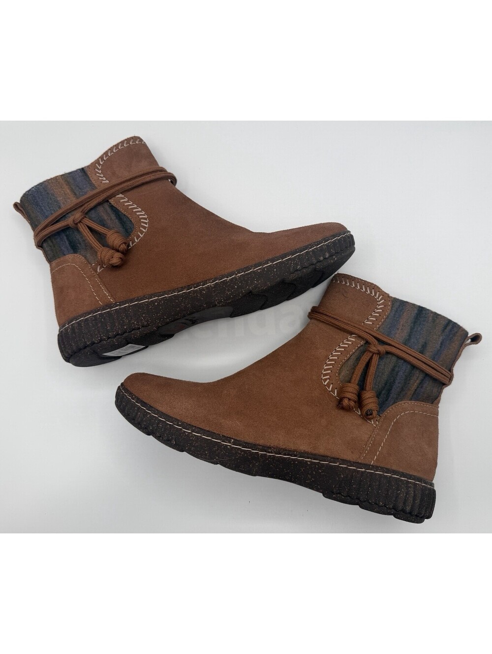 New Clark’s Caroline Lily Dark Tan Suede Ankle Boots Women’s Comfort Booties 10W